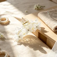 New Fashion Simulation Butterfly Hair Clips for Women Elegant Pearl Bow Ponytail Clip Sweet Crab Claw Headdress Hair Accessories 4
