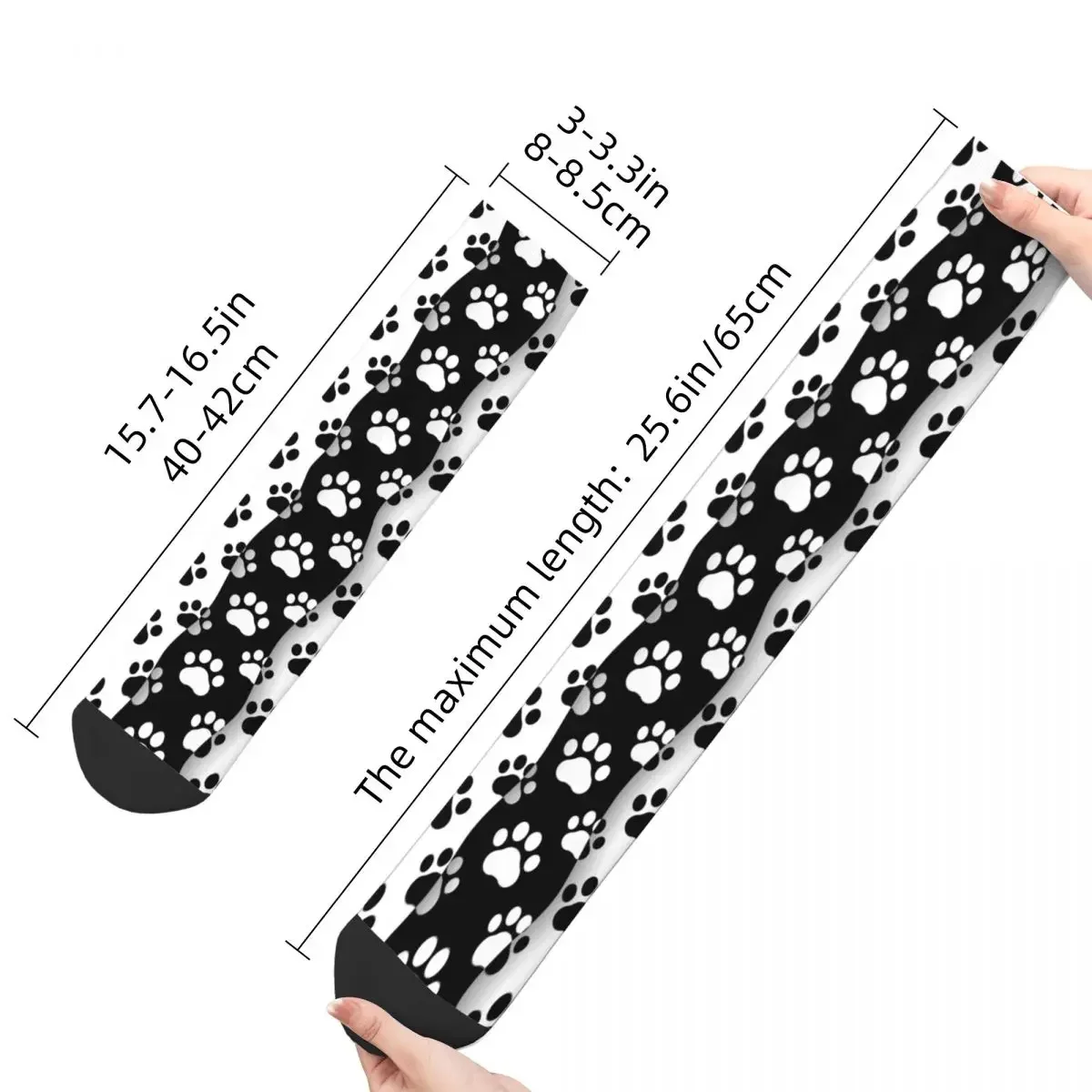 Otoño Invierno Hip-hop hombres mujeres mascota imprime perro gato pata calcetines lindo cachorro pie transpirable calcetines de fútbol