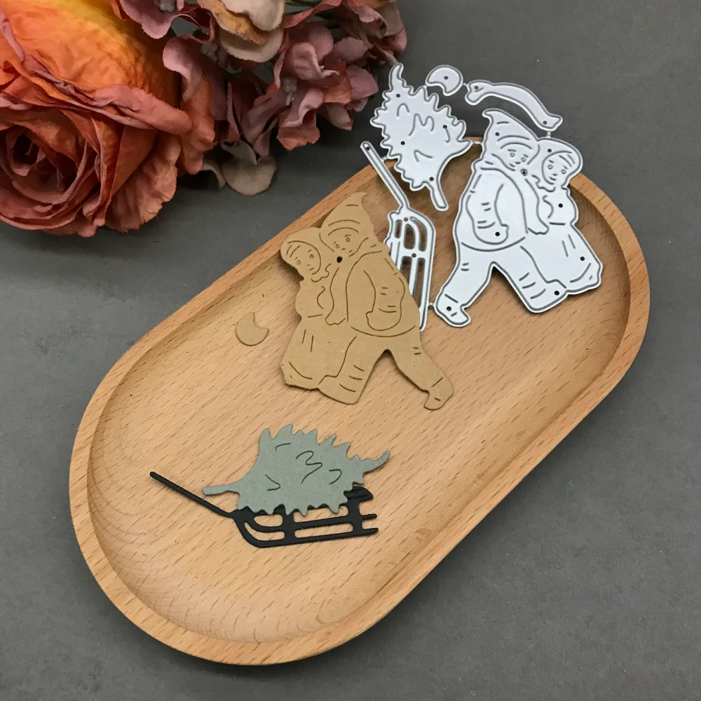 1pcs metal cutting dies cut die mold The Sled Child Scrapbook paper craft blade punch stencils dies