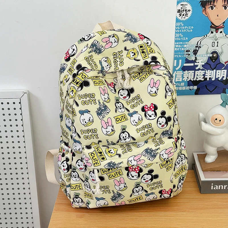 2025 New Fashionable High Quality Graffiti Nylon Lightweight Large Capacity Backpack Student Cartoon Mickey Backpack
