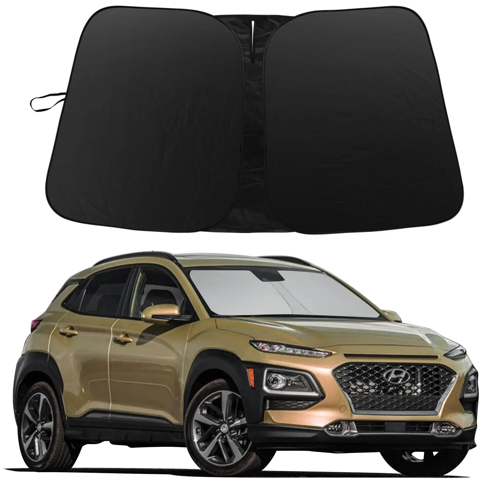 

Windshield Sun Shade for Hyundai Kona 2018-2023 Window Sunshade Sun Visor Protector Foldable Blocks UV Rays