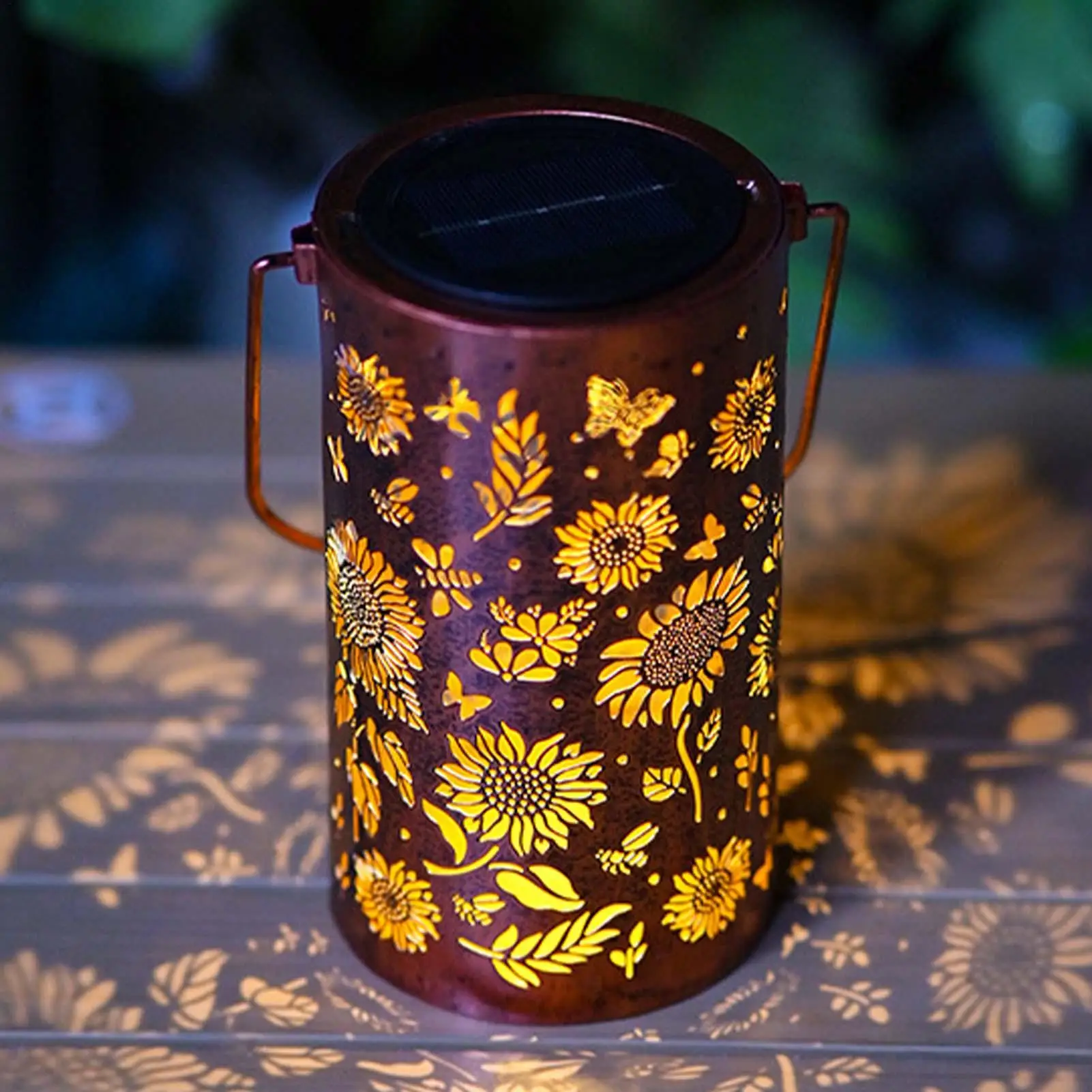 Outdoor Solar Lanterns Sunflower LED Waterproof Solar Lights For Garden Patio Yard Porch Wall Table Lawn Home Pathway Walkway