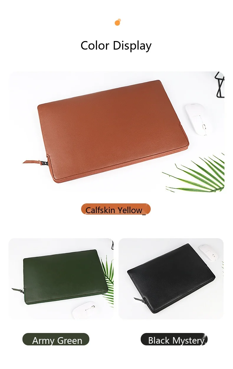 PU-Leder Laptop-Schutzhülle 13,3-15,6 Zoll Stoßfeste Schutztasche für MacBook Air Pro – Detail 5
