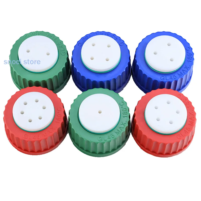 

Крышка бутылки с мобильной фазой жидкости GL45, синяя крышка, крышка бутылки для кормления, крышка бутылки для жидкой хроматографии HPLC, 1/2/3/4/5/6 отверстий