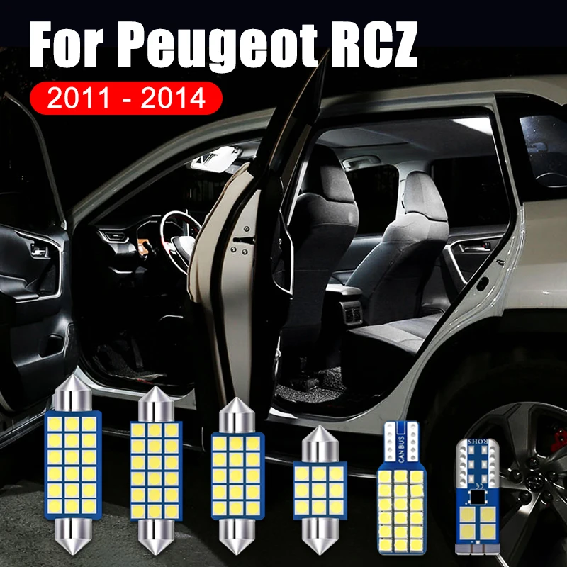 

For Peugeot RCZ 2011 2012 2013 2014 3PCS Error Free 12V Car LED Bulbs Interior Dome Reading Light Map Lamps Accessories