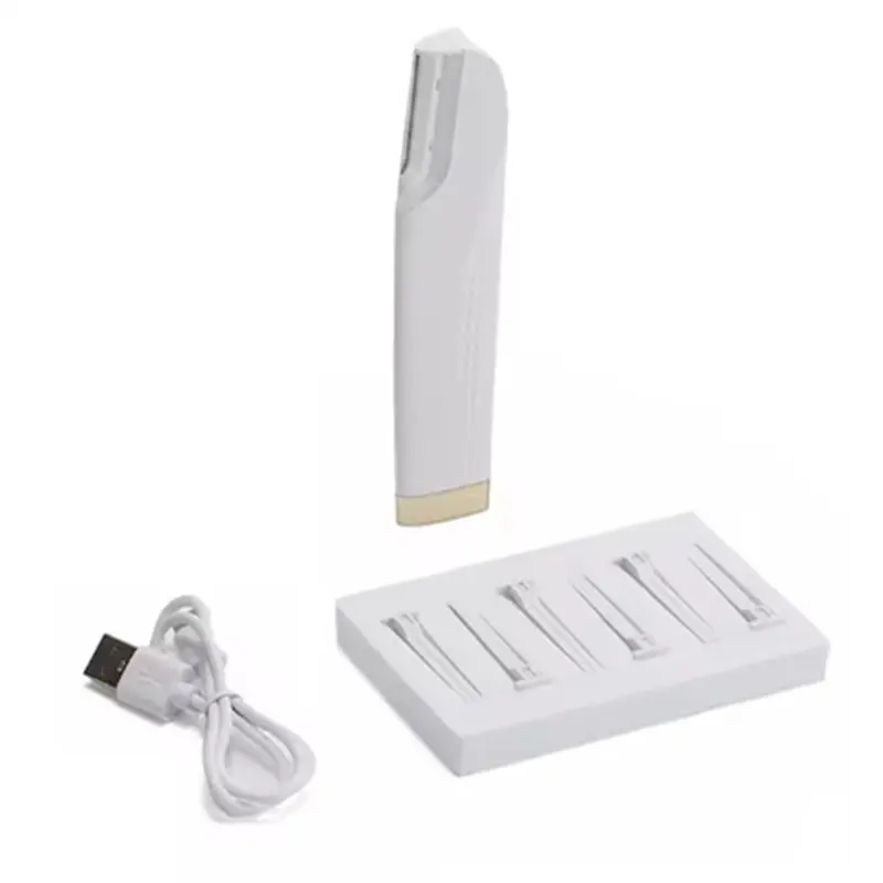 

Электрическая бритва для удаления волос на лице с подсветкой, инструмент для дермапланинга с 6 сменными лезвиями для бровей