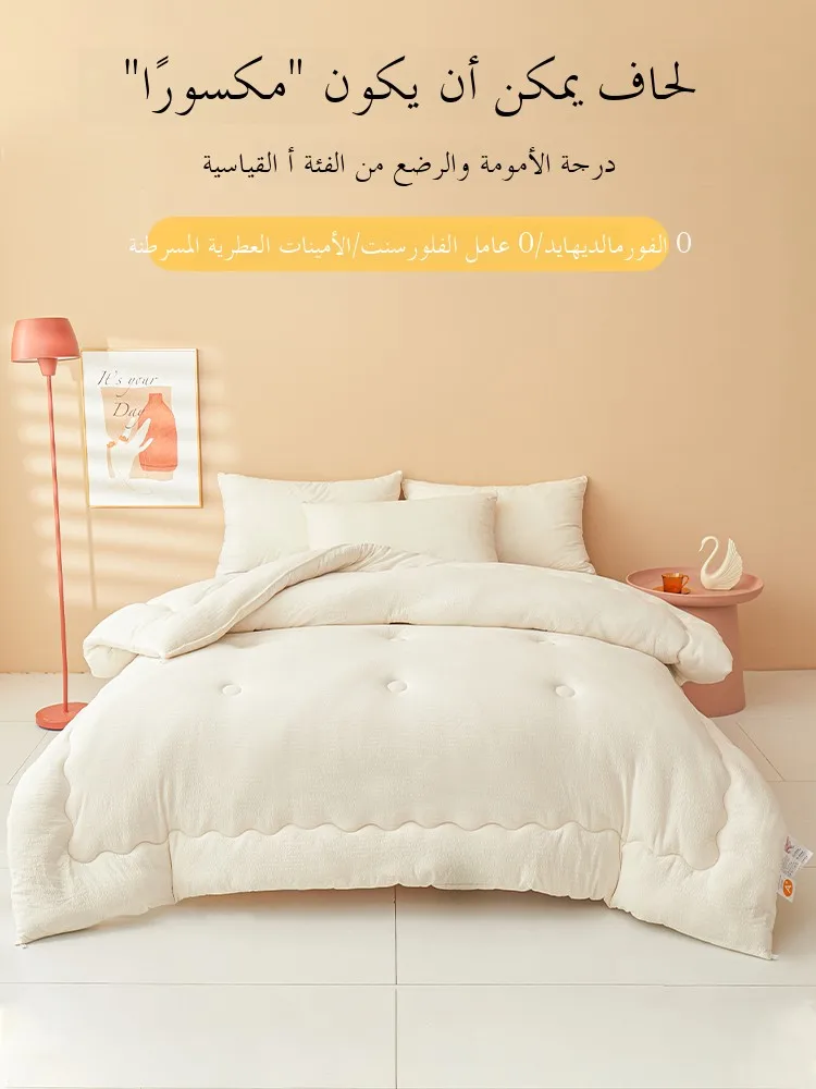 

Thiened Knitted Winter Quilt 2024 New Sle for Students Single Dormi All Seasons Universal Milk Fiber Filling Quilt