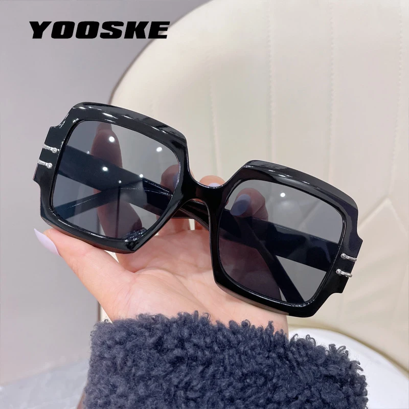 YOOSKE Sunglasses Vintage Rectangle Sun glasses Women Men Luxury Designer Retro Marble Square Luxury Sun Glasses Ladies