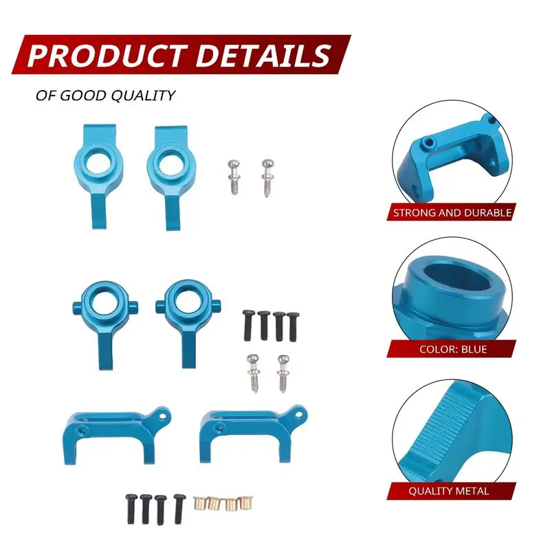 A84F-Aluminum Front Rear Steering Hub Base C Carrier Knuckle Upgrade Kit For Wltoys A959 A949 A969 A979 K929 1/18 RC Car