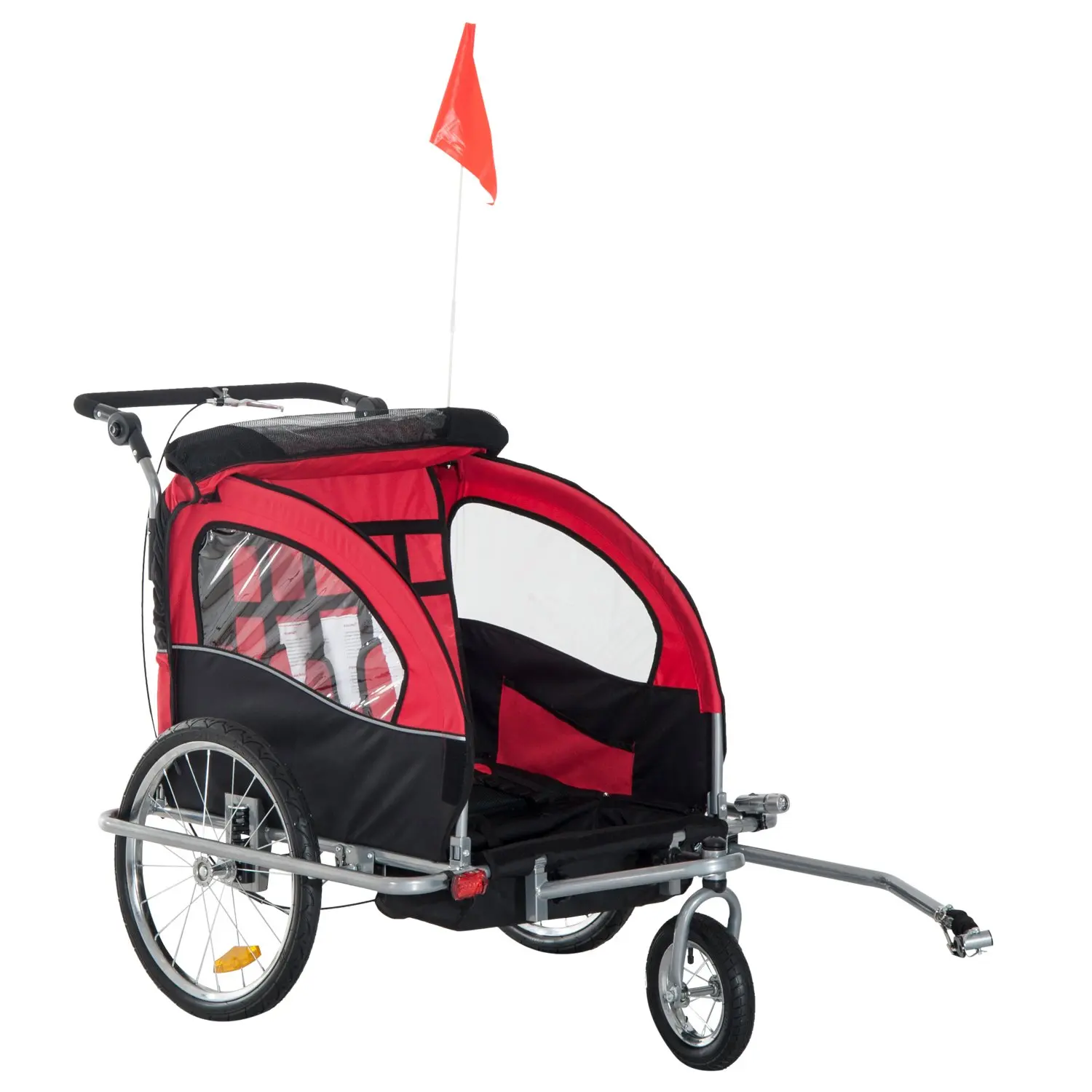 Outdoor Children Folding Stroller Kids Bicycle Trailer Travel Trailer Easy Folding Portable Baby Trolley