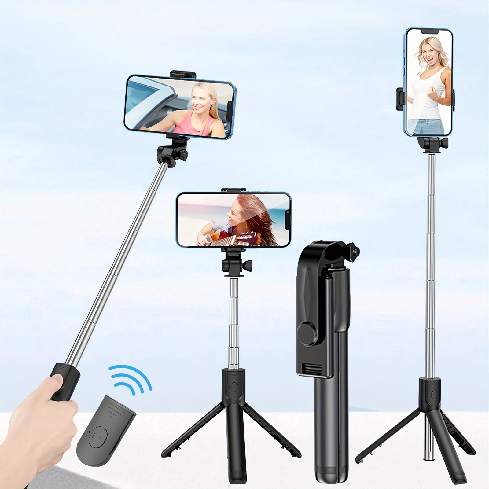 Mobile selfie stick extended Bluetooth integrated with fill light remote control multifunctional live streaming desktop tripod