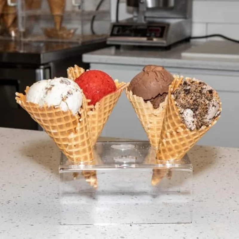 Holds 6 Ice Cream Cones | Waffle Cone Holder | Clear Acrylic Ice Cream Stand | by Billy Buckskin Home and Beauty