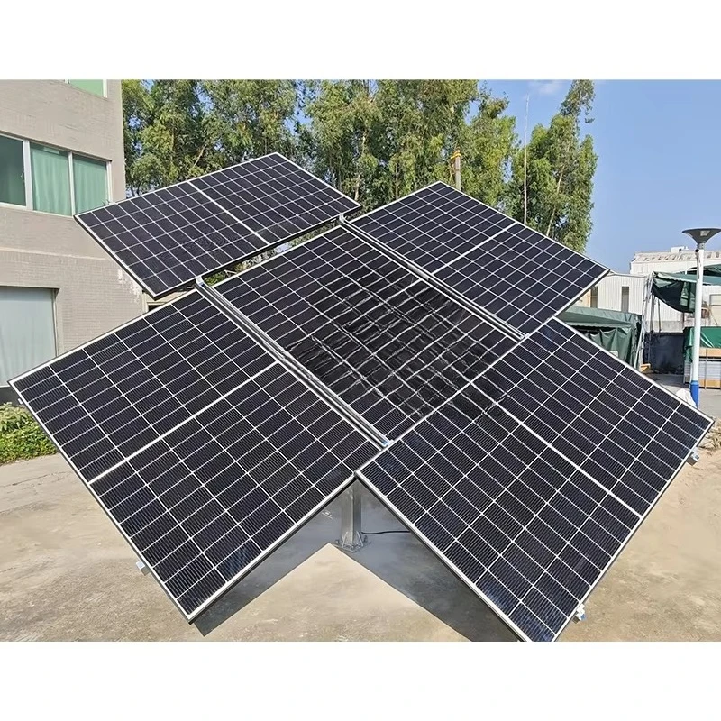 Solar biaxial intelligent tracking bracket carbon steel single column ground installation system