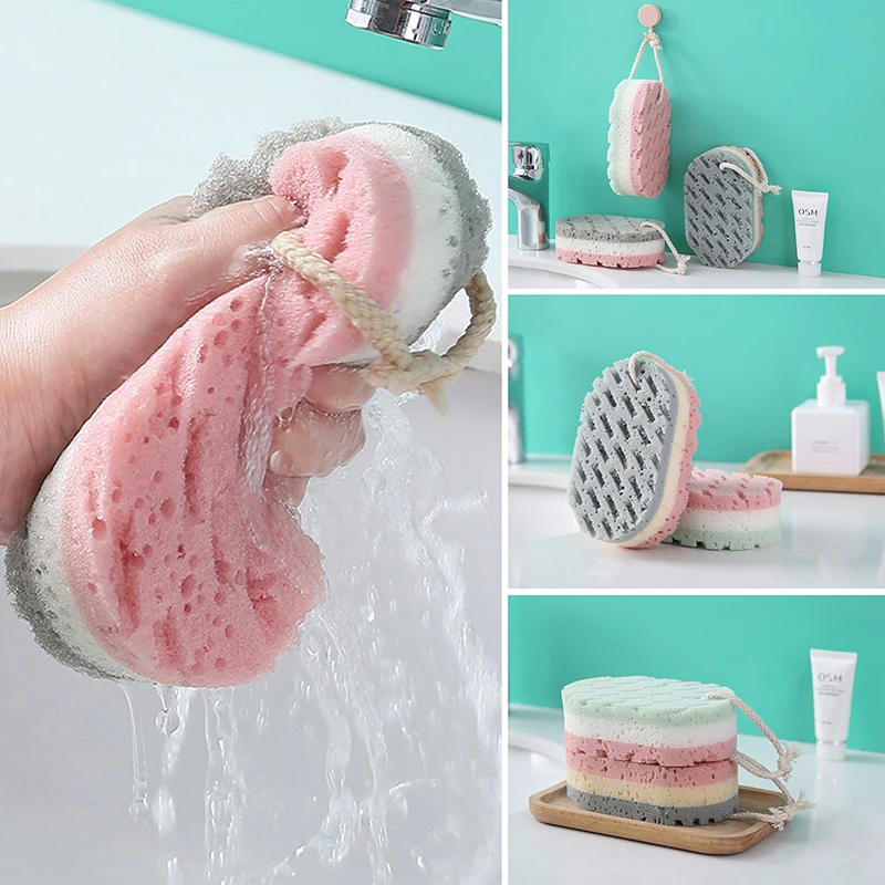 ฟองน้ำ mandi Bola นุ่มอาบน้ำถูขัดผิวแปรงนวดไม่เป็นอันตรายต่อผิวอุปกรณ์ห้องน้ำ