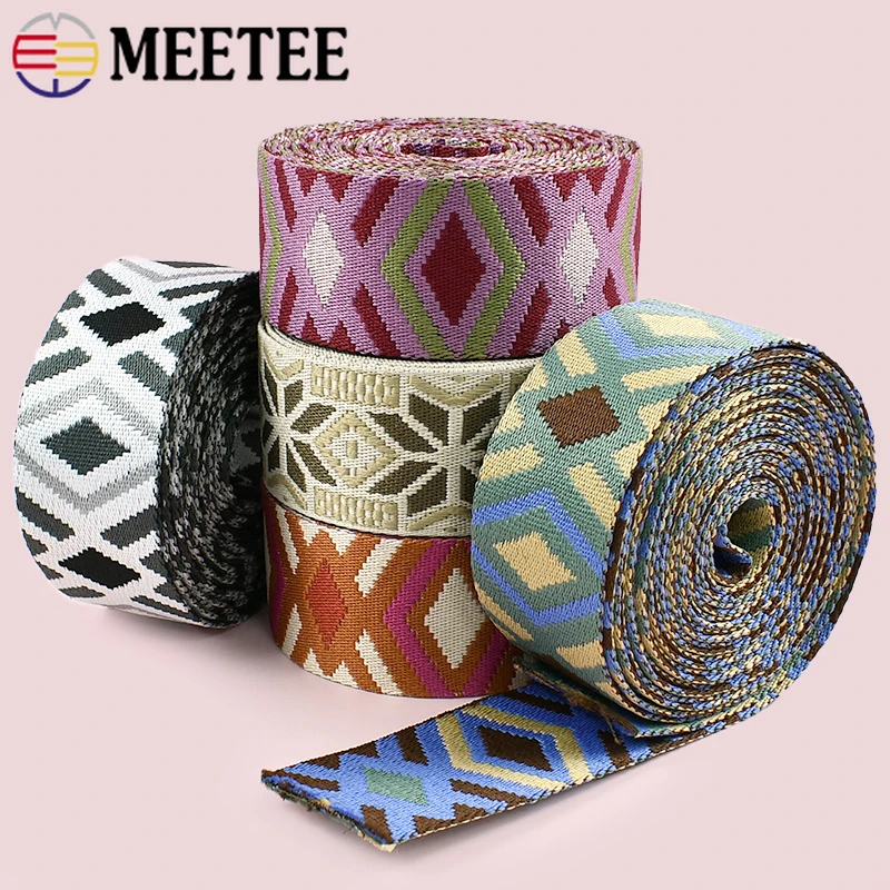 

1-5Meters Meetee 50mm Jacquard Webbing Tape for Sewing Bags Strap Ribbon Garment Decor Bands Bias Binding DIY Tailor Accessories