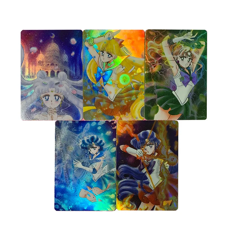 Diy Self Made 59X86Mm 5Pcs/set Tsukino Usagi Collection Color Flash Card Mizuno Ami Classic Anime Card Toys