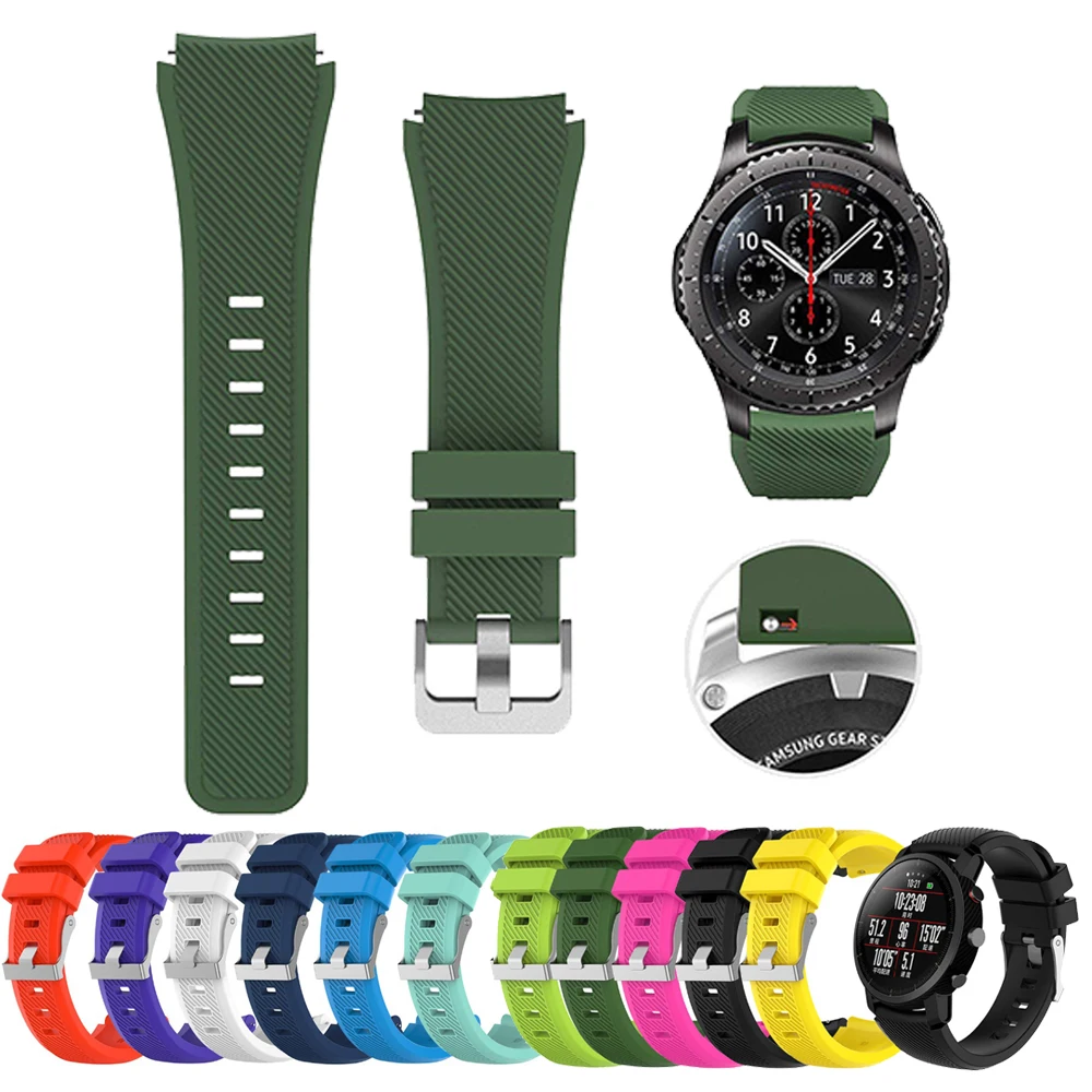 22mm Sport Silicone Band For Zeblaze Stratos 4 3 2 Ultra Strap For Zeblaze Vibe 7 7 Pro 7 Lite Btalk Ares 3 Plus/GTS 3 GTR 3 Pro