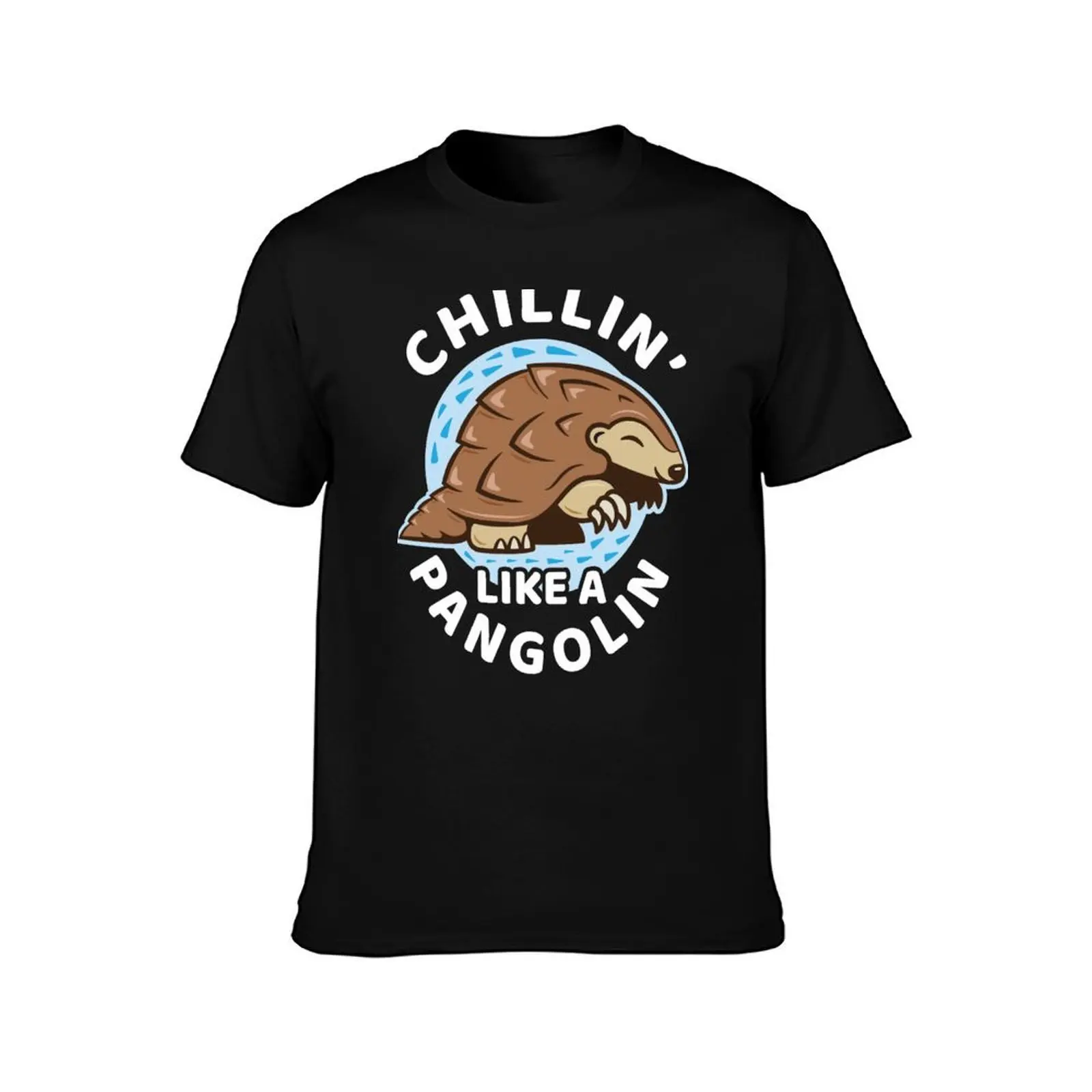 Kawaii Pangolin Kids Teens Design - Chillin' Like A Pangolin T-Shirt Minimalist Graphic Tee Shirt