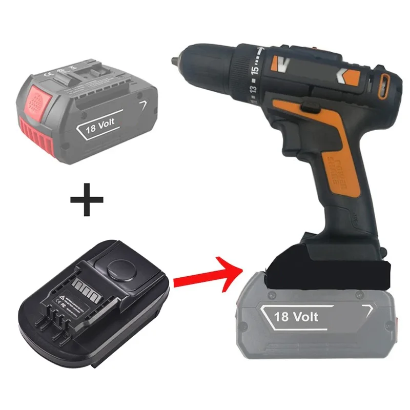 Power Tool Adapter for Bosch 18V BAT609 BAT618G Li-ion Battery Convert To for Orange Worx 20V Max 4Pin Power Tool Use
