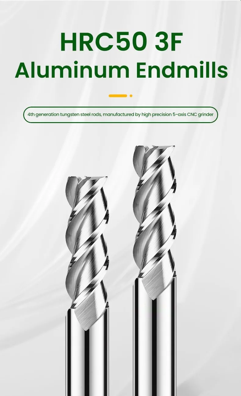 Fräser mit Legierungsbeschichtung, Wolframstahlwerkzeug, 3-Klingen-Fräser, verlängerter Fräser, Holzfräser für Aluminium-CNC-Bearbeitung, HRC50 – Detail 1