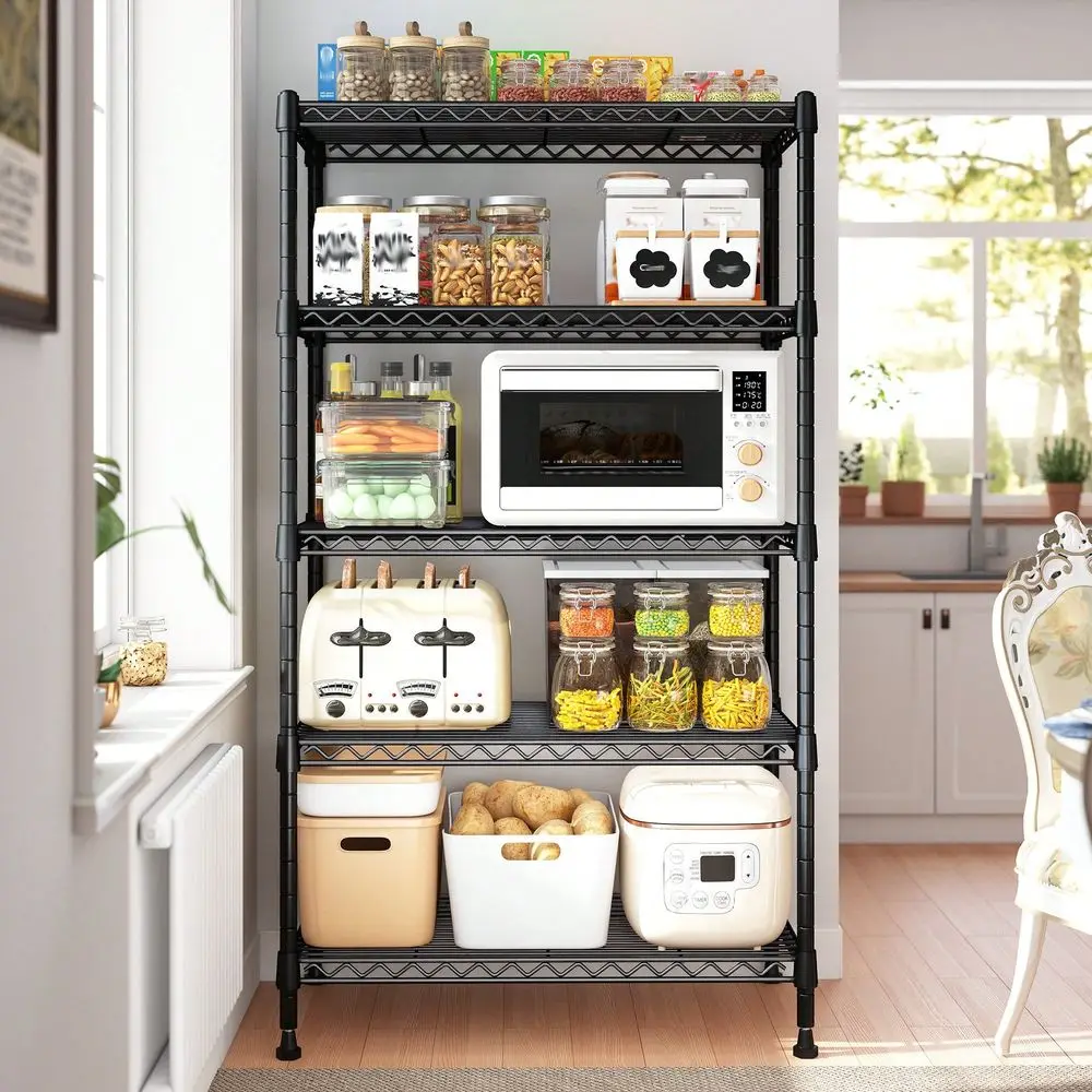 

Tier Storage Shelves 450LBS Adjustable Metal Wire Shelving Organizer Wire Rack For Kitchen Garage 21.45 W X 11.61 D X 62.4 H