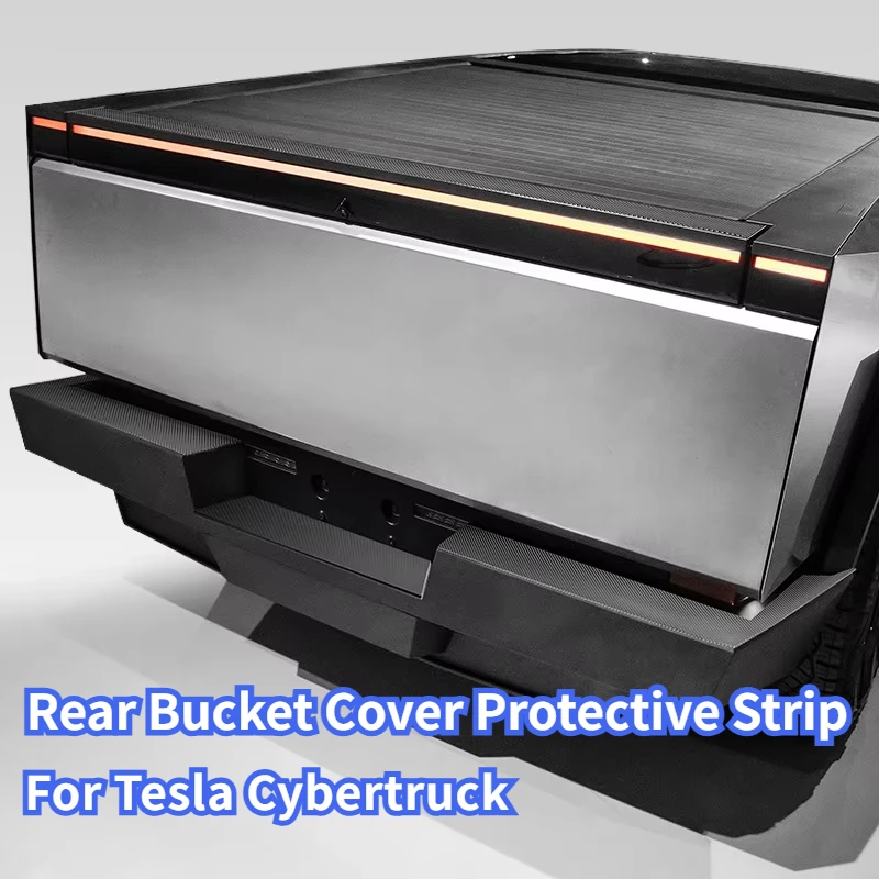 For Tesla Cybertruck Rear Bumper Protection Pad TPE Rear Bucket Cover Protective Strip Sticker Car Modification Accessories 2024