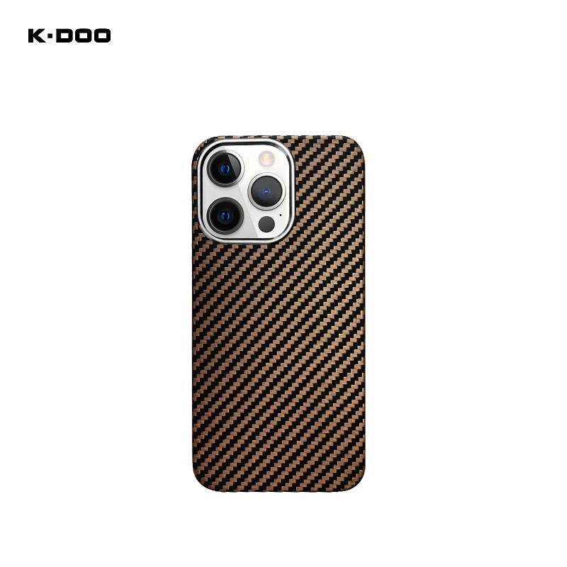 غطاء كيفلر KZDOO K-DOO حافظة لاسلكية للشحن من الألياف غطاء حماية فاخر لهاتف آيفون 16 15 14 13 12 Pro Max Plus #5