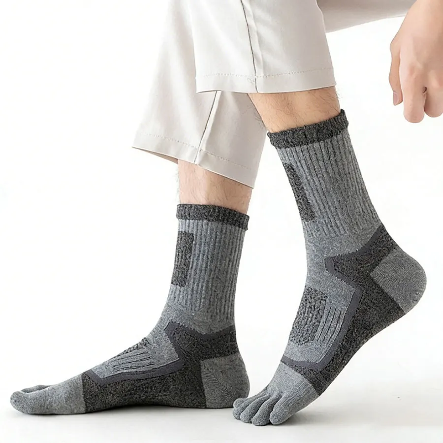 1/3/5 Pairs Toe Sport Short Socks Man Thick Compression Mesh Endurable Fitness Bike Run Outdoor Basketball Travel 5 Finger Socks view 5