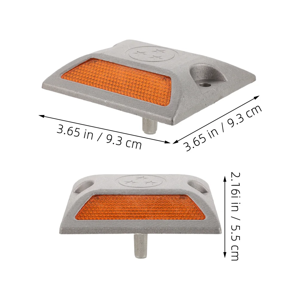 4Pcs Reflective Road Markers Cast Aluminum Raised Night Driving Safety Studs Pavement Boundary Reflectors Strobe Light