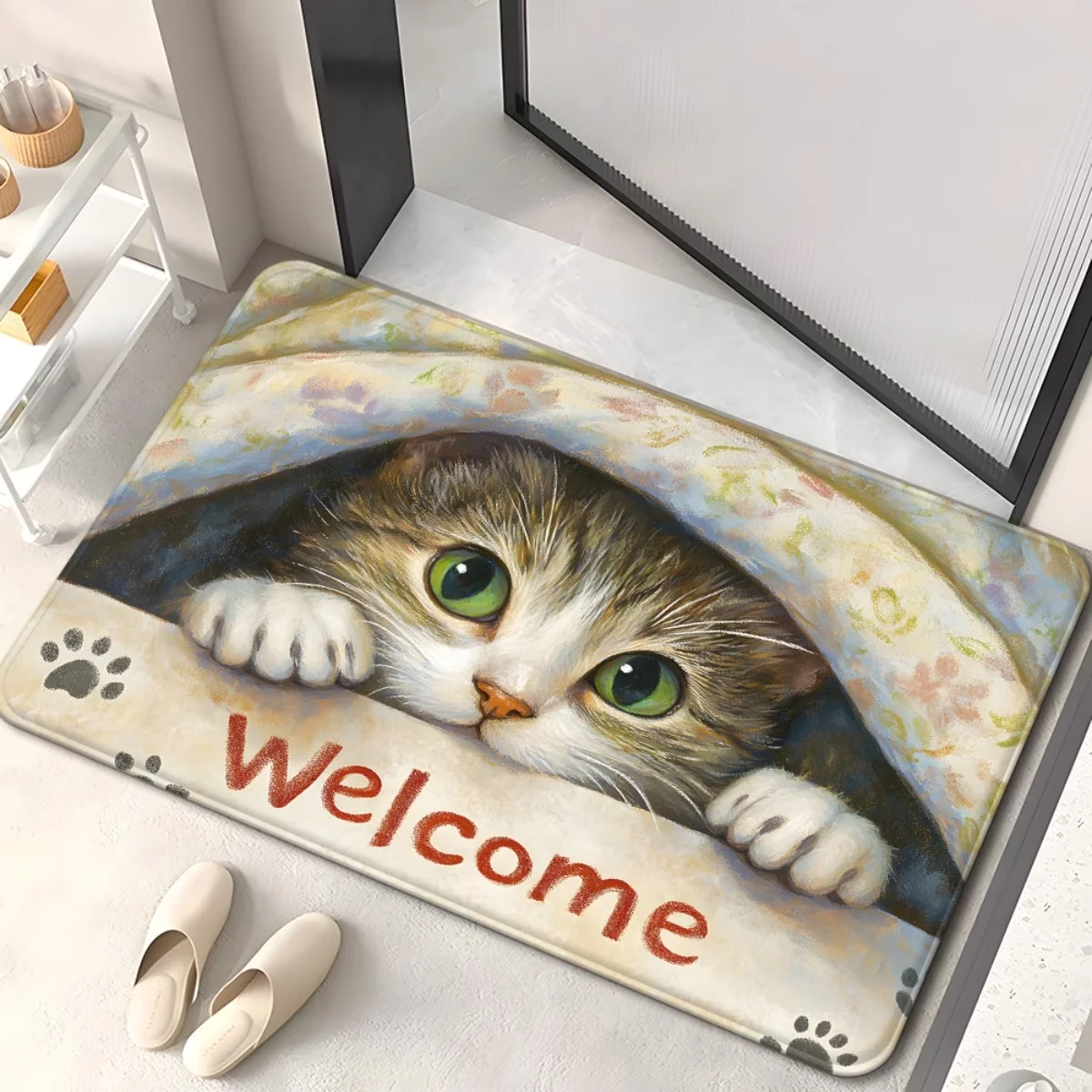 Cute Kittens Entrance Door Mat Lovely Cats Welcome Floor Rug for Hallway Porch Home Decor Creative Animals Foot Pad Carpet