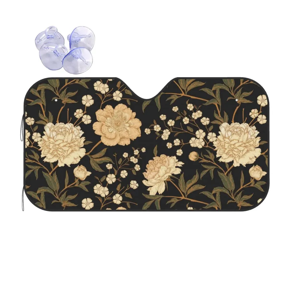 Pare-brise à fleurs pivoine Vintage, pare-soleil de Style Oriental, feuilles de fenêtre de voiture, protection solaire, 70x130cm