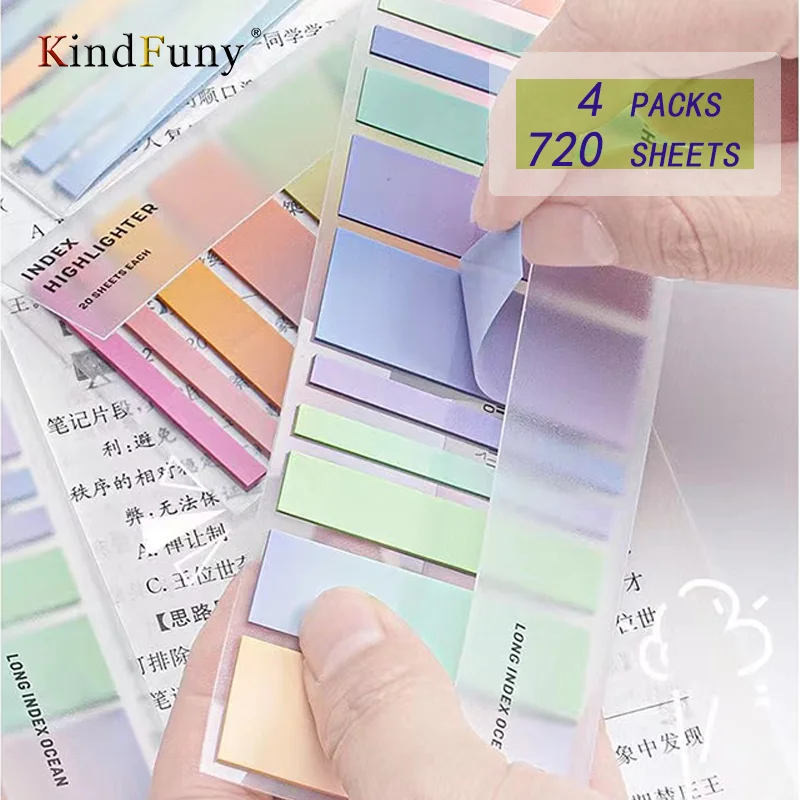 

KindFuny 160/200pcs Sticky Notes Memo Pad Notes Index Transparent Stickers Notepad School Office Stationery Supplies