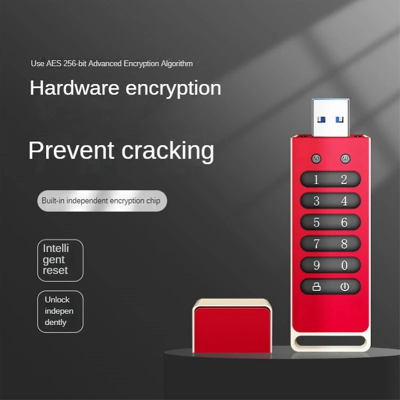 1 PCS Encrypted USB Flash Drive Hardware Password Memory Stick With Keypad USB 3.1 Disk Flash 32GB