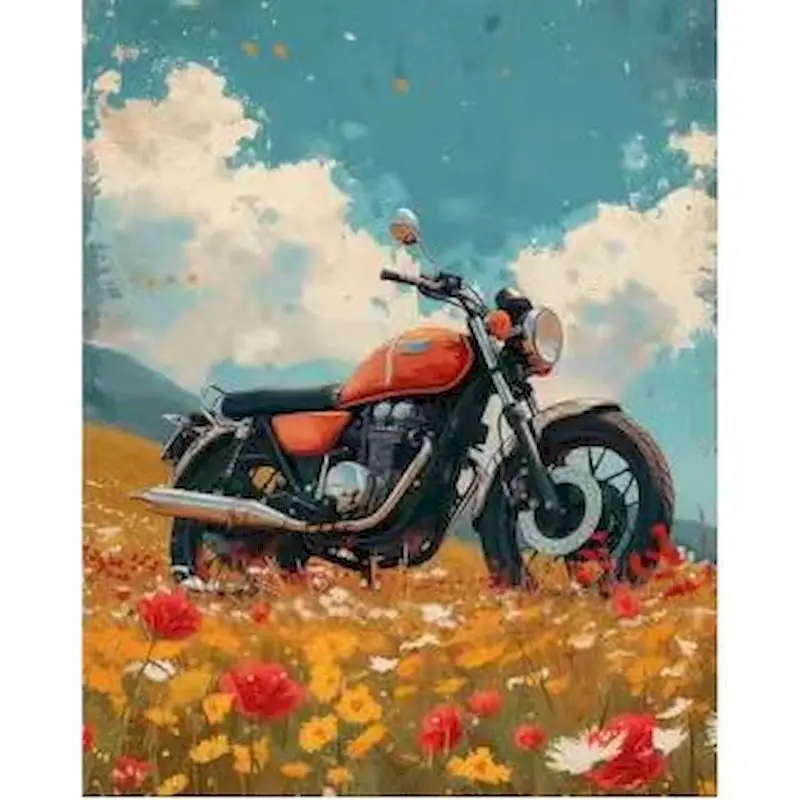 RUOPOTY Painting By Numbers Paint Kit Diy Crafts Motorcycle Scenery Craft Supplies Unique Gift Painting With Numbers