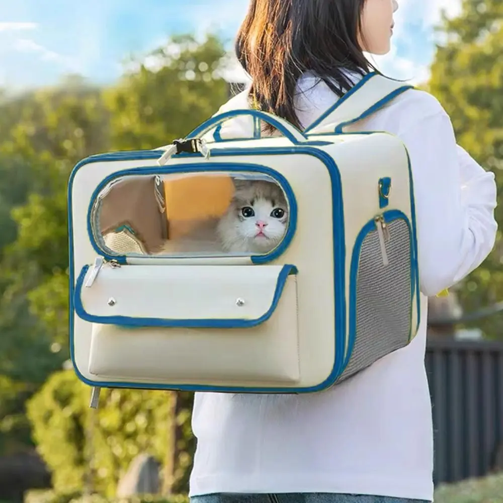 

Large Capacity Cat Carrier Bags Breathable Foldable Pet Dog Backpack Anti Cat Stress Windproof Cat Transport Backpack