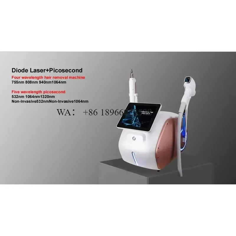 WMWMNU for 2 in 1 Pico 4 Wave Diode Hair Removal Portable Tattoo Removal Rejuvenation Beauty Equipment