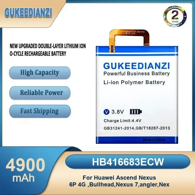 

HB416683ECW 4900 мАч аккумулятор мобильного телефона большой емкости для Huawei Ascend Nexus 6P 4G, Bullhead, Nexus 7,angler, Nex