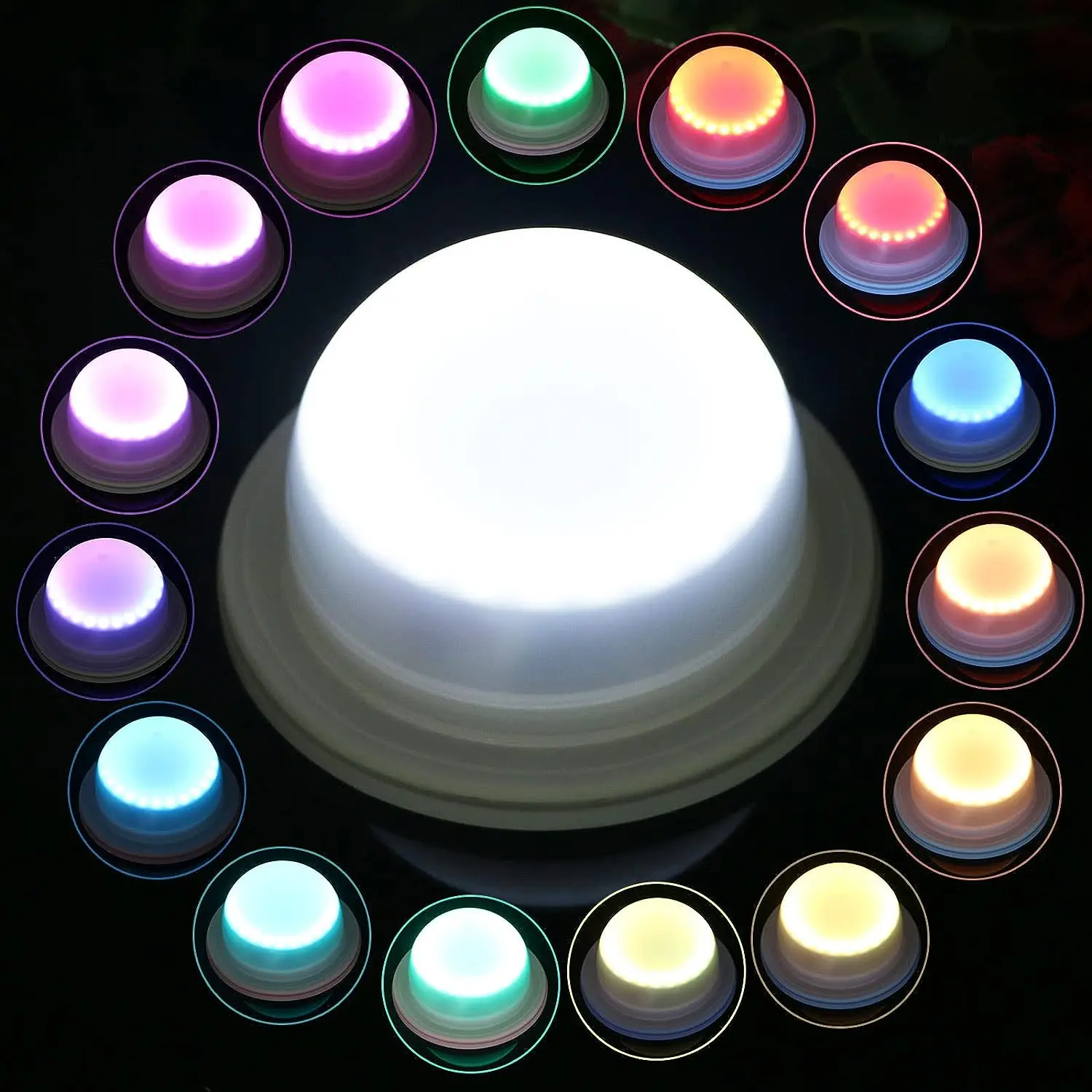 Battery operated RGBW Light base Waterproof 5050SMD LED Module Furniture mood Light RGB Enhancer Under Table w/Remote controller