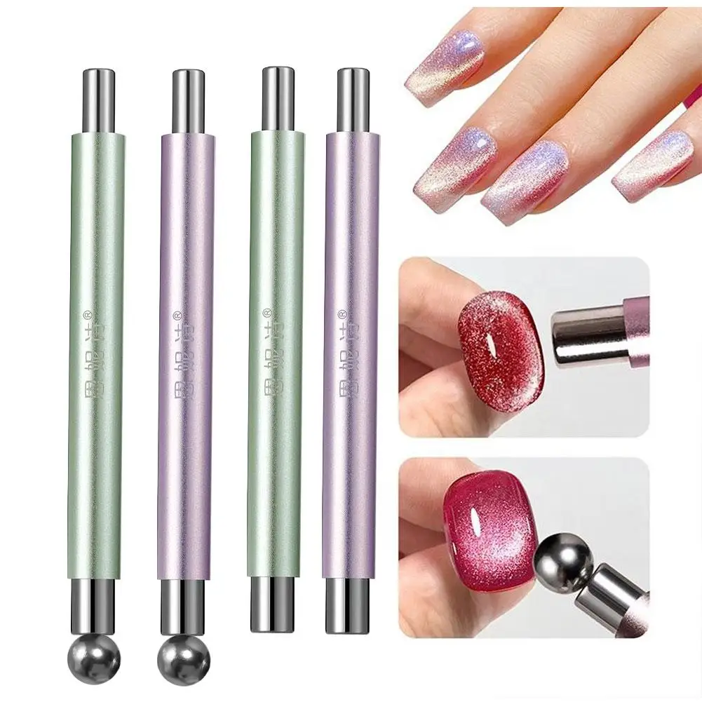 1 قطعة عين القط مسمار المغناطيسي عصا أسطواني المغناطيس UV هلام البولندية سنولايت بريق تأثير مسمار الفن المنتج مانيكير تصميم أداة #2