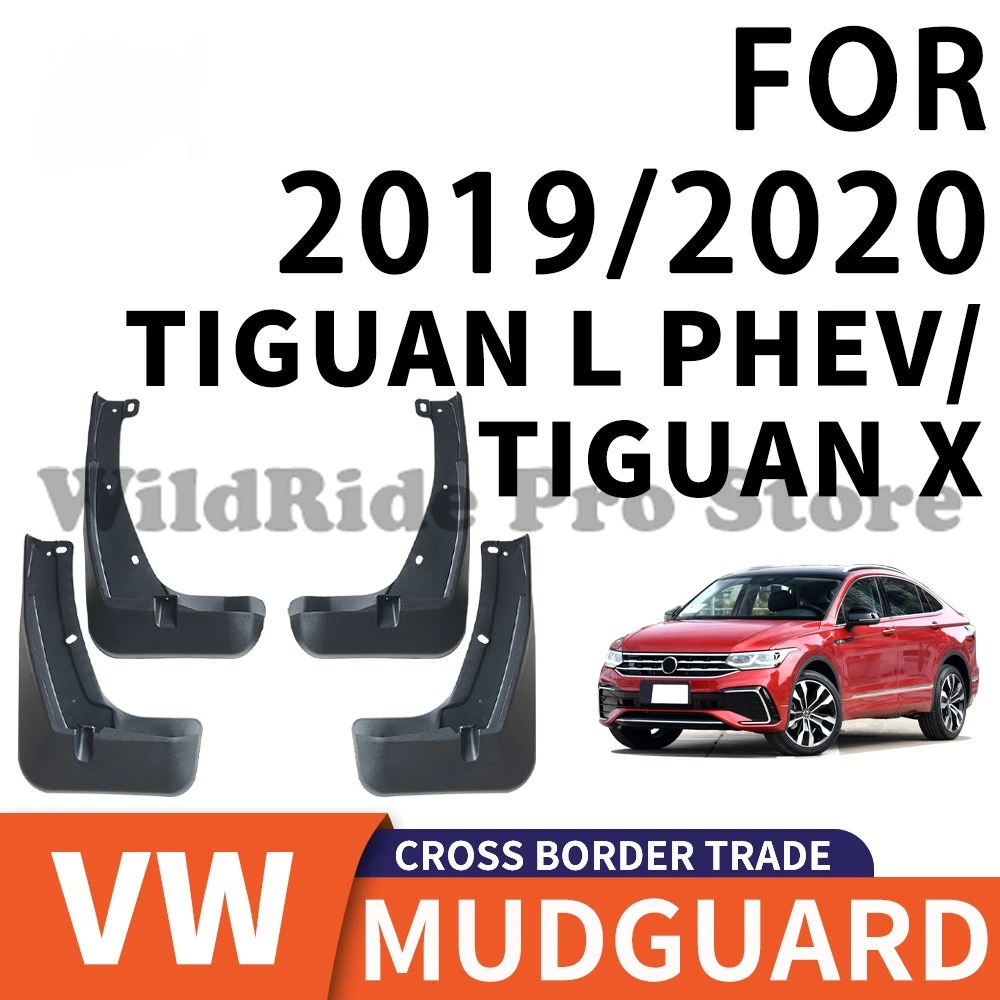 

Mud Flaps for 2019 VW Tiguan L PHEV / 2020 Tiguan X, Set of 4, Flexible PP Rubber Splash Guards - Custom Fit