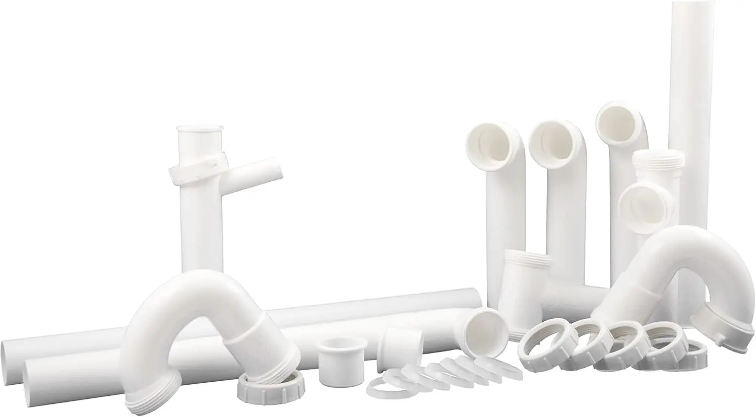 Waxman PlumbCraft 27-Piece Complete Kitchen Sink Drain Repair Kit 7027010N, Various Kitchen Drain Pipes for Repairs to P