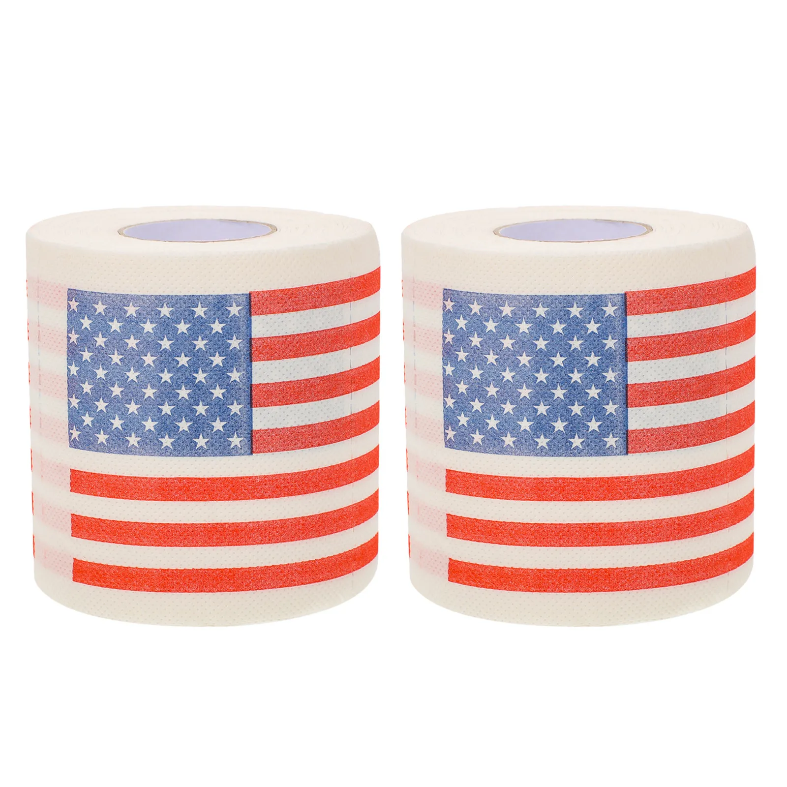 2 Rolls American Flag Toilet Paper Roll Multipurpose Tissue Paper for Bathroom Napkins Soft Embossed Printed Napkins view 4