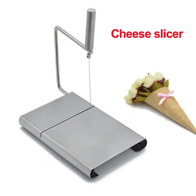 Rebanador de queso de acero inoxidable, tabla de cortar mantequilla, herramientas de corte de postre de pastel, Foie Gras, cortador de queso, equipo de cocina, 1 unidad