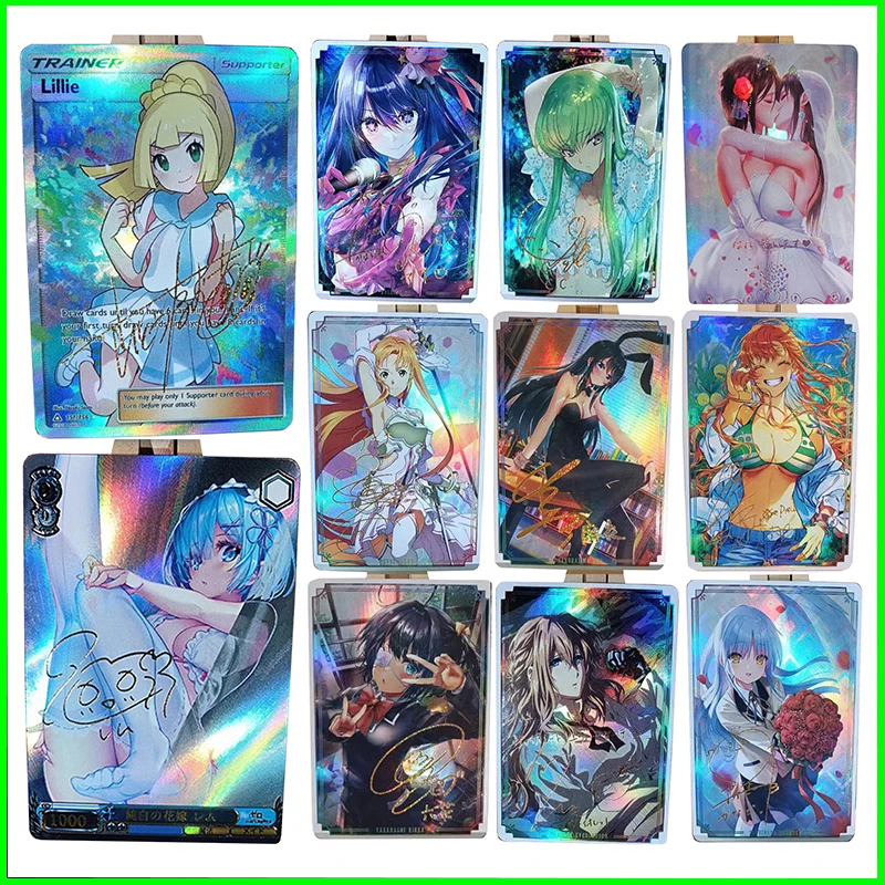 Wife Cards Collectible Cards Boys Games Toys Table Games Birthday Gifts DIY Anime Rem Tingyun Himeko Yukong Premium Flash Cards