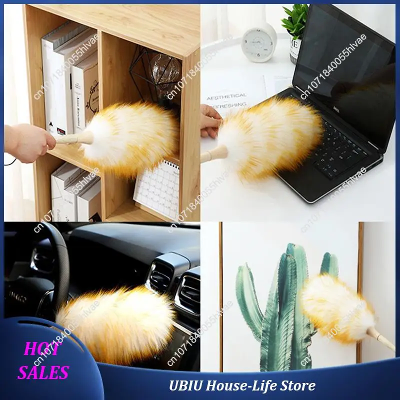 2X Lambswool Dusters With Solid Wooden Handle, Flexible Head, Anti-Static,For Office, Home And Car Etc.-Best Selling