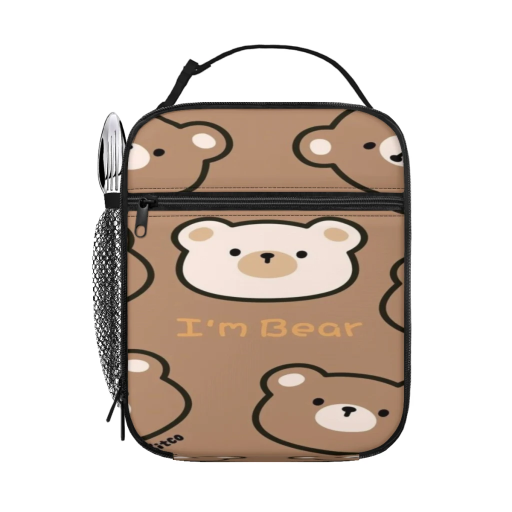 Butter bears Lunch Bag for School Waterproof Picnic Thermal Cooler Insulated Lunch Box Women Kids Tote Bags