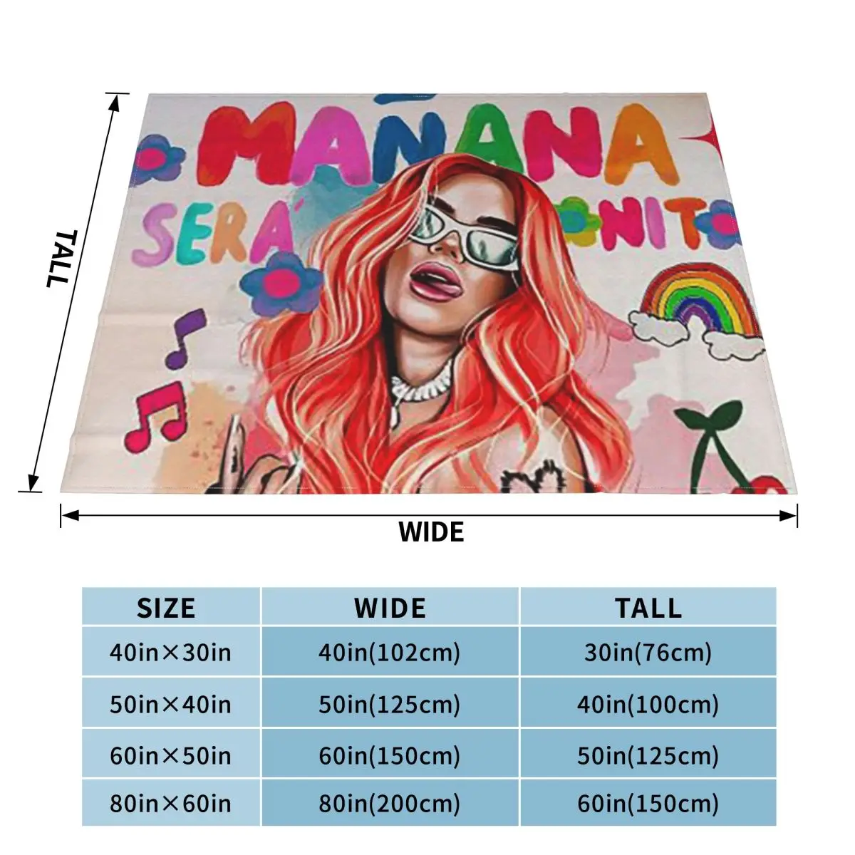 Manana Sera Bonito Colombian Music Singer Karol G Blanket Warm Flannel Throw Blanket Bedding for Living room Picnic Travel Sofa