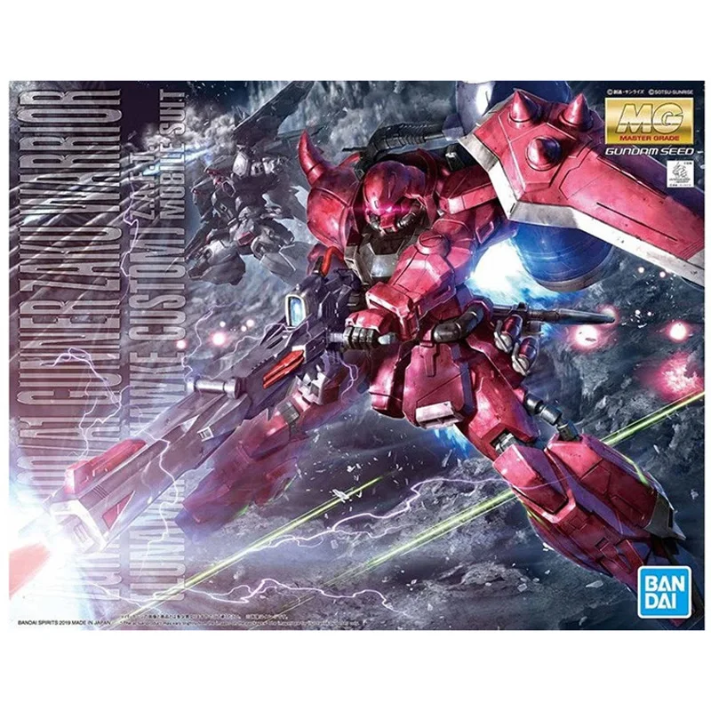 Bandai Genuine Gundam Model Garage Kit MG Series 1/100 Gunner Zaku Warrior Lunamaria Hawke Custom Gundam Anime Action Figure Toy