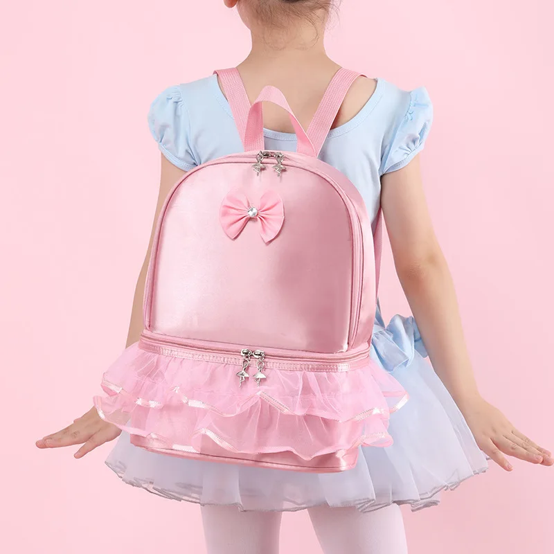 Mochila personalizada con vestido de baile para niños, falda de gasa personalizada, mochila de Ballet de encaje para niñas, mochila para estudiantes