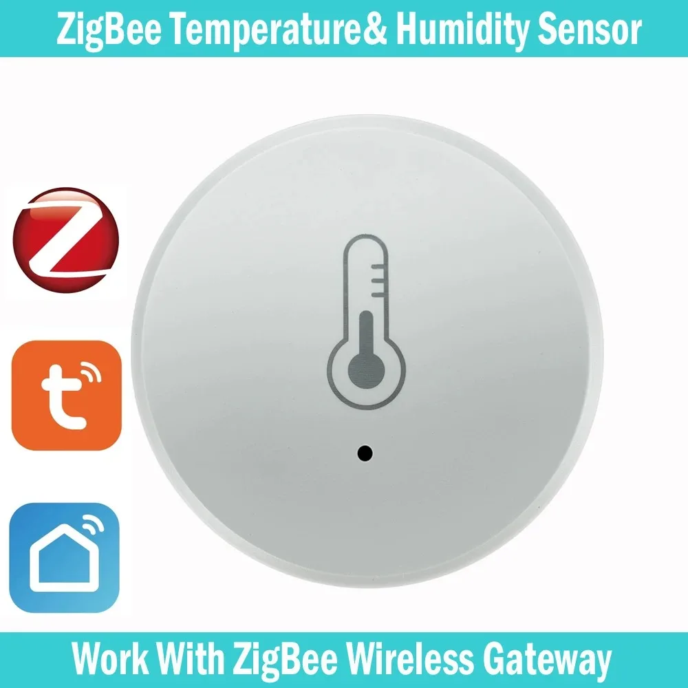 Tuya Zigbee temperatuur- en vochtigheidssensor Spraakbesturing Intelligente thuishygrometer Real-time monitoring Stem zonder batterij